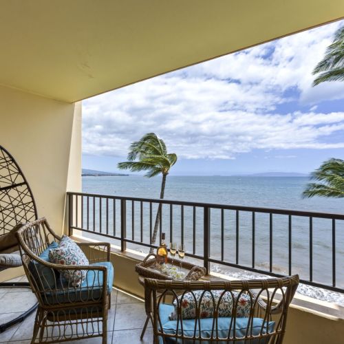 Swing into the sunsets with the egg swing on your private lanai.