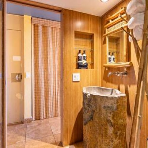 Custom rock pedestal sink