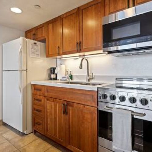 Custom cabinetry and quartz countertops