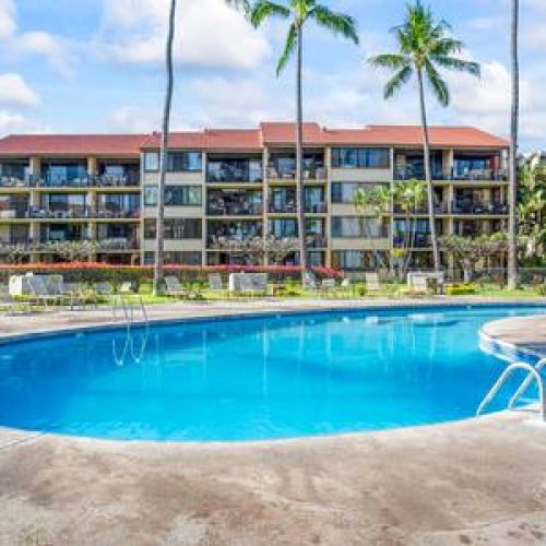 One of Papakea's pool areas with plenty of seating.