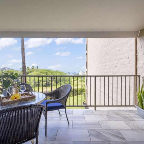 Outdoor dining with a view