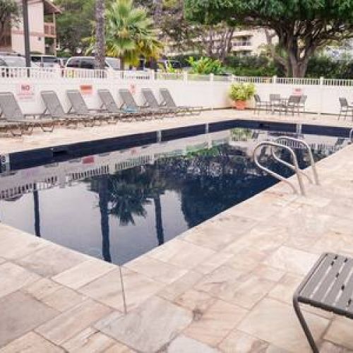 Pool area with  sun loungers