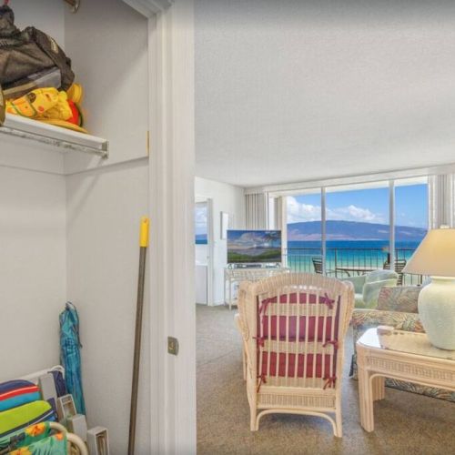 Beach gear in closet for your use