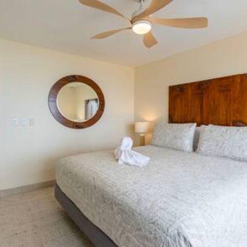 Central AC, ceiling fan, and fresh linens for a comfortable night stay