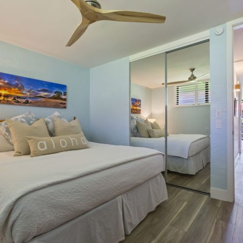 King size bed in bedroom