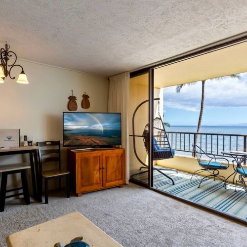 Bistro bar table for 2 in the living area.