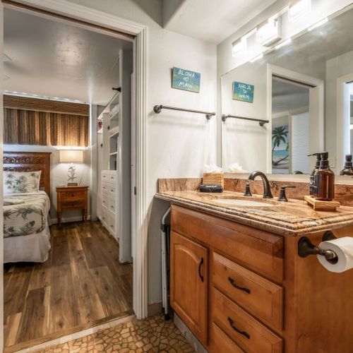 Bathroom entrance from bedroom