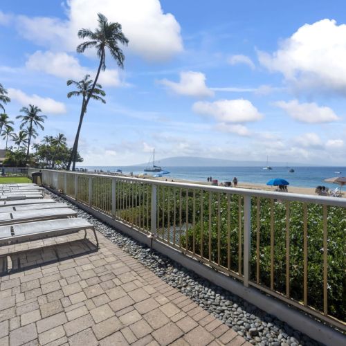 Oceanfront lounging by the pool.