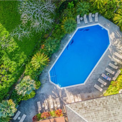 Pool area located right across from unit 612.