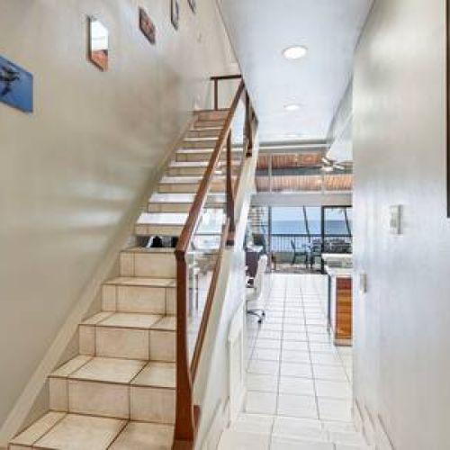 Staircase to and from loft bedroom