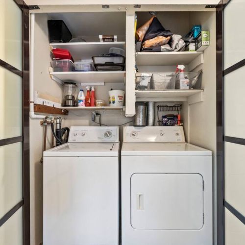 In unit washer dryer and we supply the essentials  for you