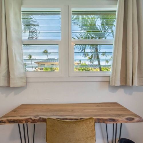 Work desk area in bedroom