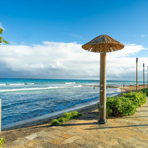 Beach access and beach path walk at Kaanapali Shores.