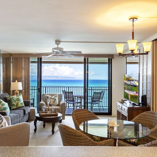 Expansive ocean views throughout from this corner oceanfront condo.