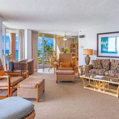 Living area has a queen size sofa sleeper