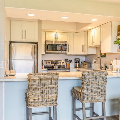 Freshly remodeled kitchen with stainless appliances
