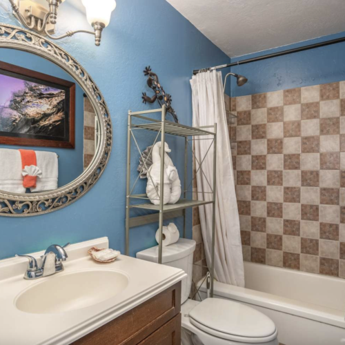 Full bathroom with tub/shower combo