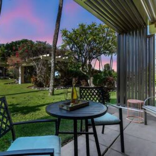 Sunset skies from your private lanai