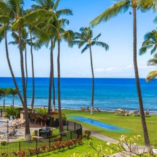 Oceanfront pool, spa, shuffleboard, and shared cabana.