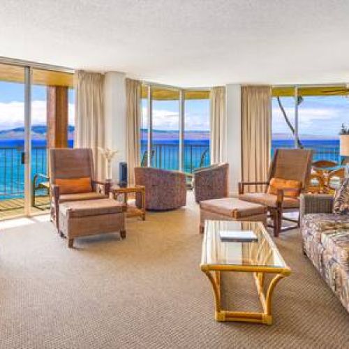 Expansive ocean and island views in this spacious wrap around condo