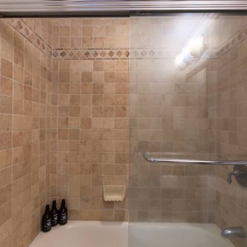 Second bathroom features and tub/shower combo.