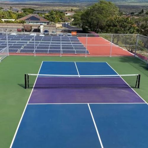 Rooftop pickball courts, we have paddles inside the unit