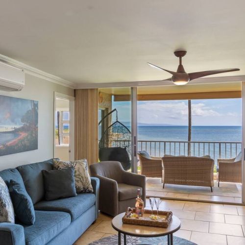 Living room with a view. Maui at it's best.