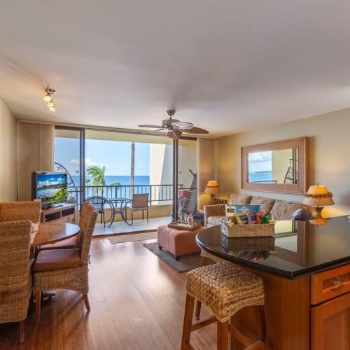 The inviting living area and kitchen offers everything you'll need to feel at home.