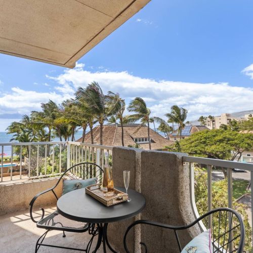 Table for two with side partial ocean view
