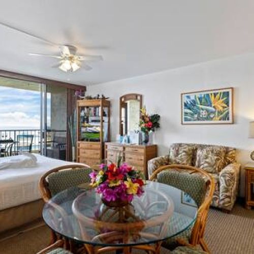 King size bed, single sofa sleeper, dining table, and everything needed to feel right at home