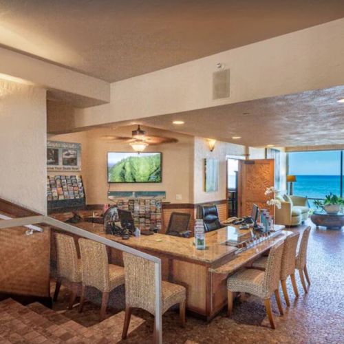 Ocean view lobby at the Royal Kahana