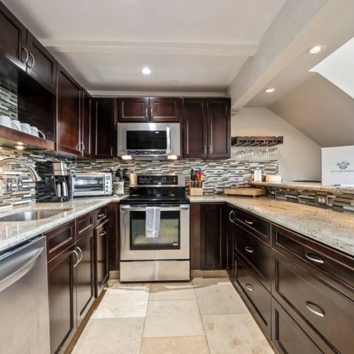 Remodeled kitchen with high end stainless appliances