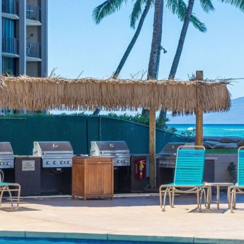 BBQ area by pool