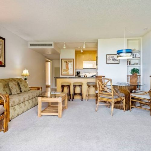 Open floor plan featuring central AC to keep cool year round and freshly painted.