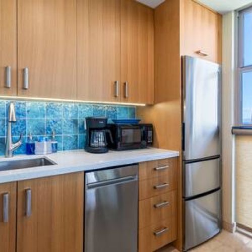 Tons of natural light in this ocean view kitchen