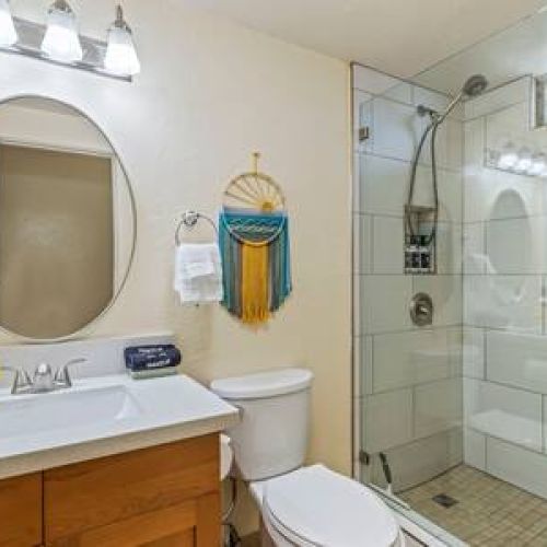 Beautifully updated bathroom 2 with custom walk in shower