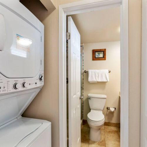 In unit washer/dryer and Stay Aloha provides pods and fabric sheets.