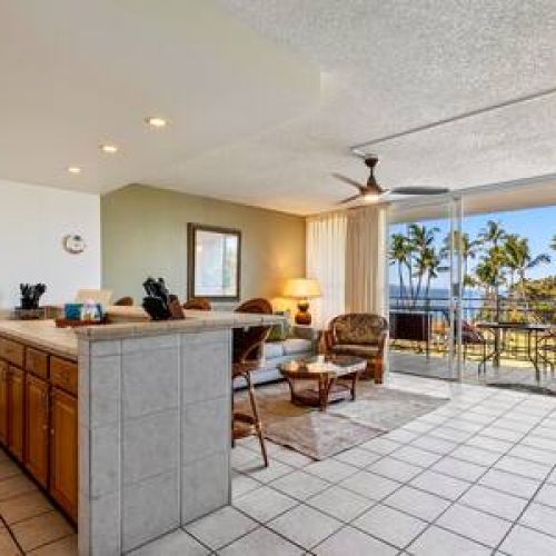Open Living off the kitchen and ocean view throughout the condo