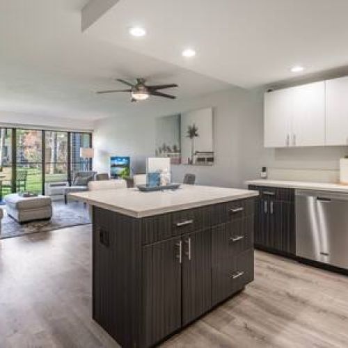 Breakfast bar for 2 off this remodeled kitchen