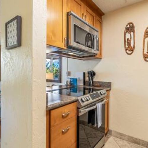 Upgraded stainless appliances in this kitchen
